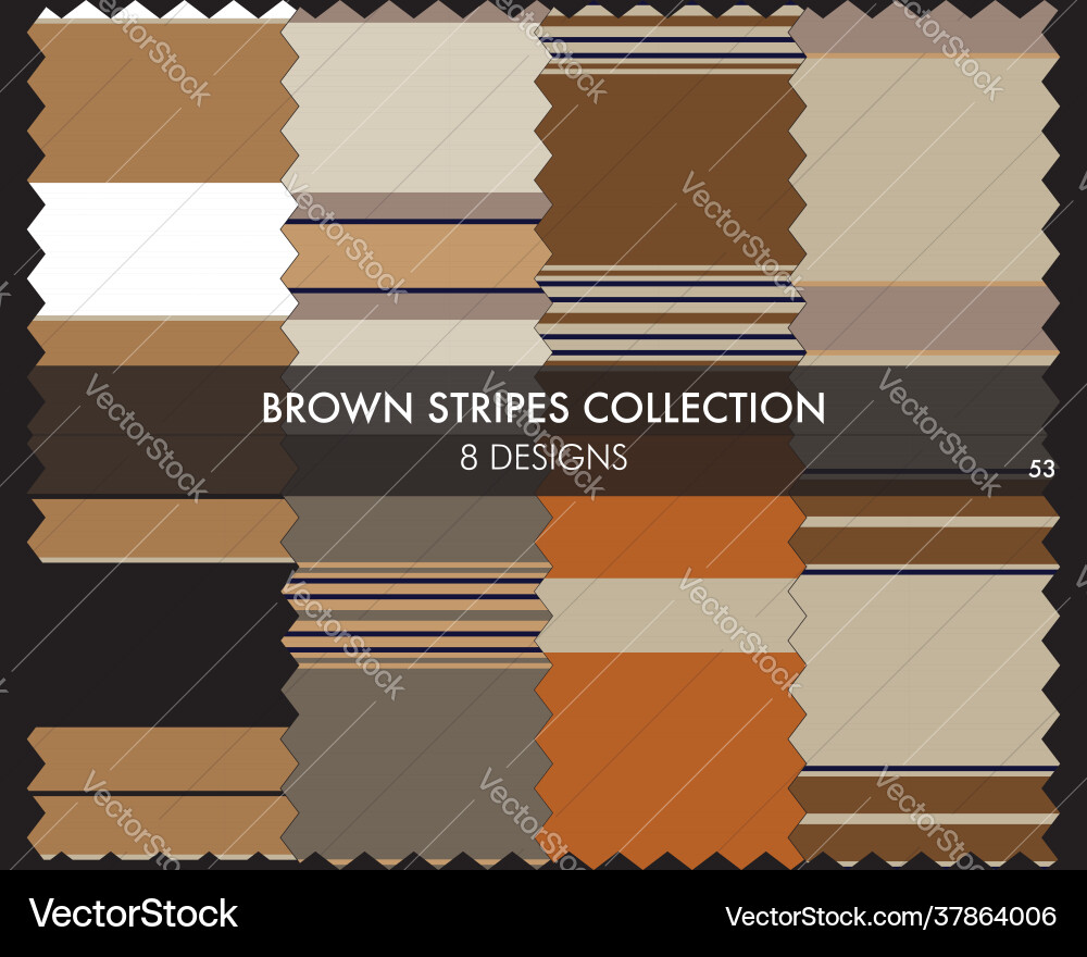 Brown stripe seamless pattern collection Brown stripe seamless pattern collection vector image