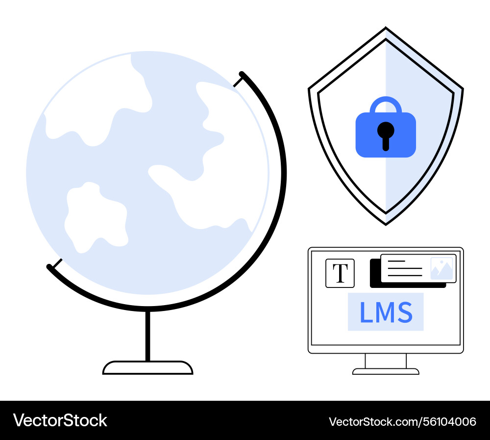 Digital learning management system with global Digital learning management system with global vector image
