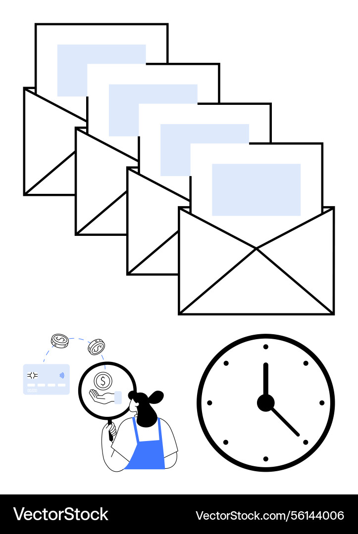 Efficient email management and time optimization Efficient email management and time optimization vector image