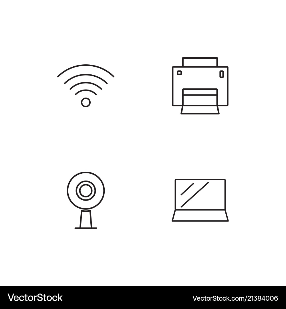 Electrical devices linear icons set simple vector image