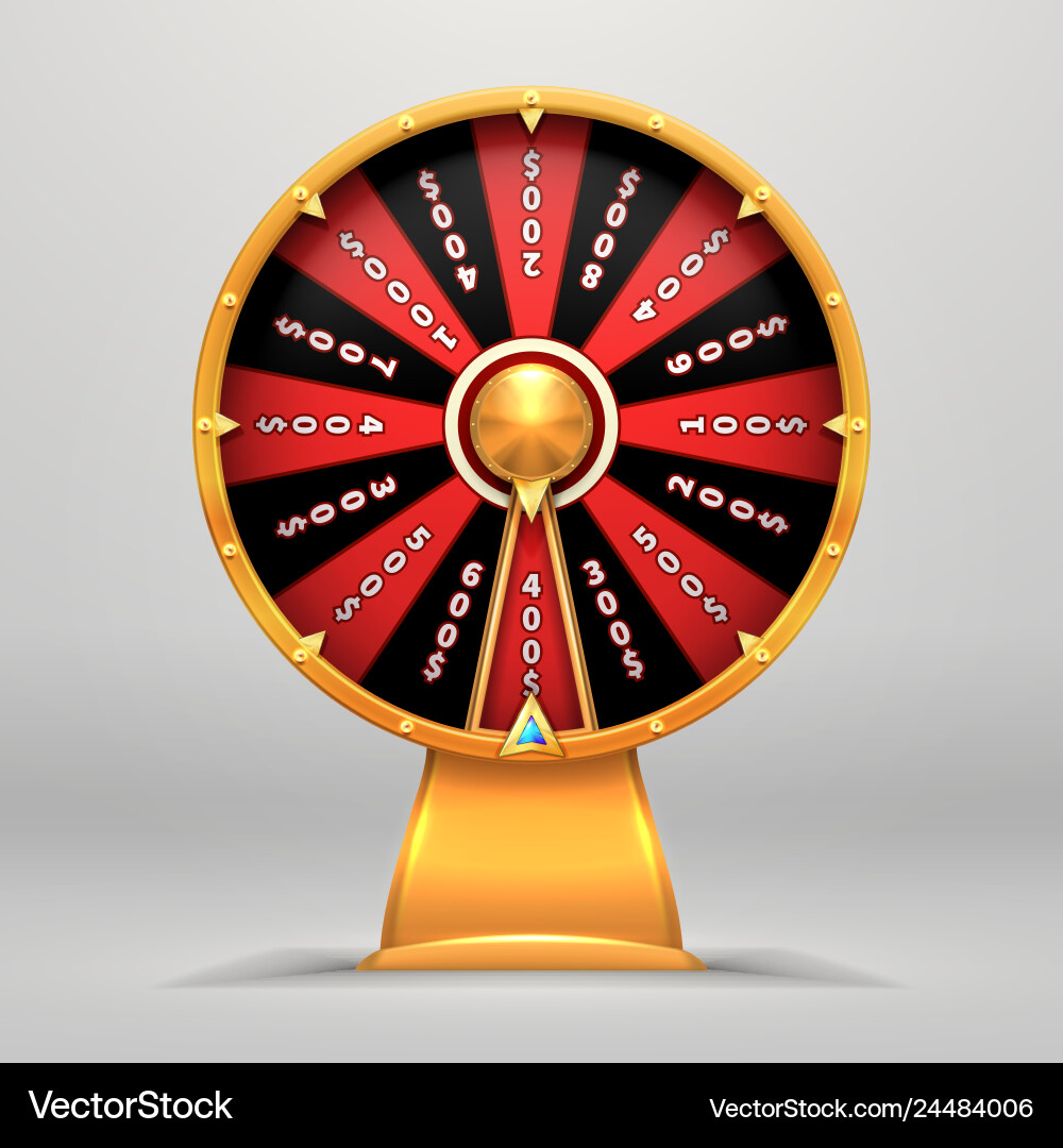 Fortune wheel lucky number wheeling motion people Fortune wheel lucky number wheeling motion people vector image