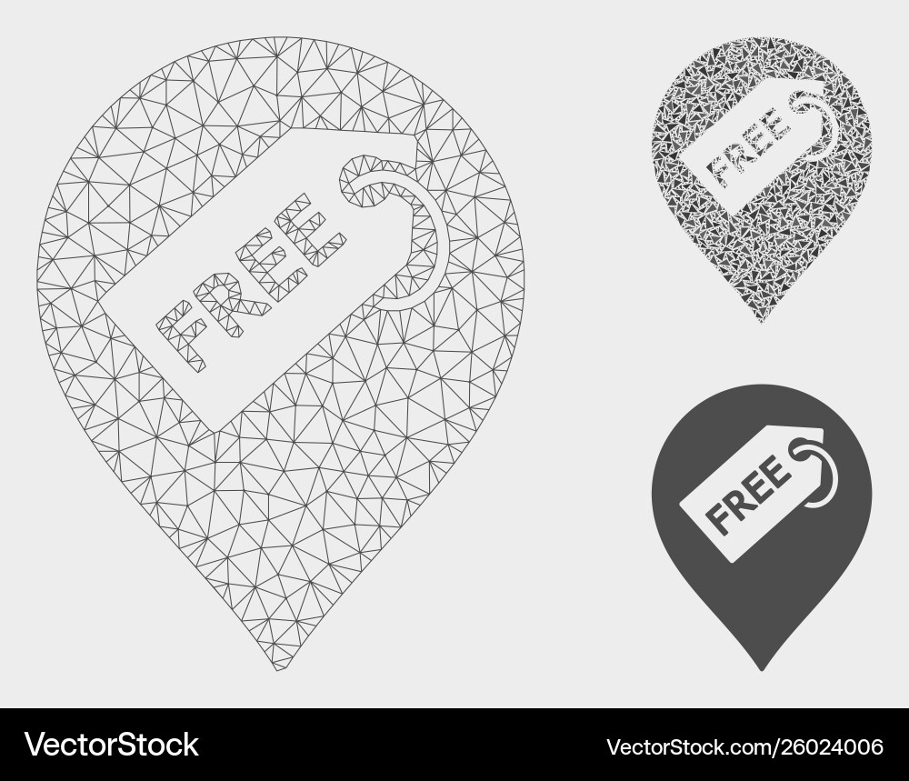 Free tag marker mesh 2d model and triangle Vector Image