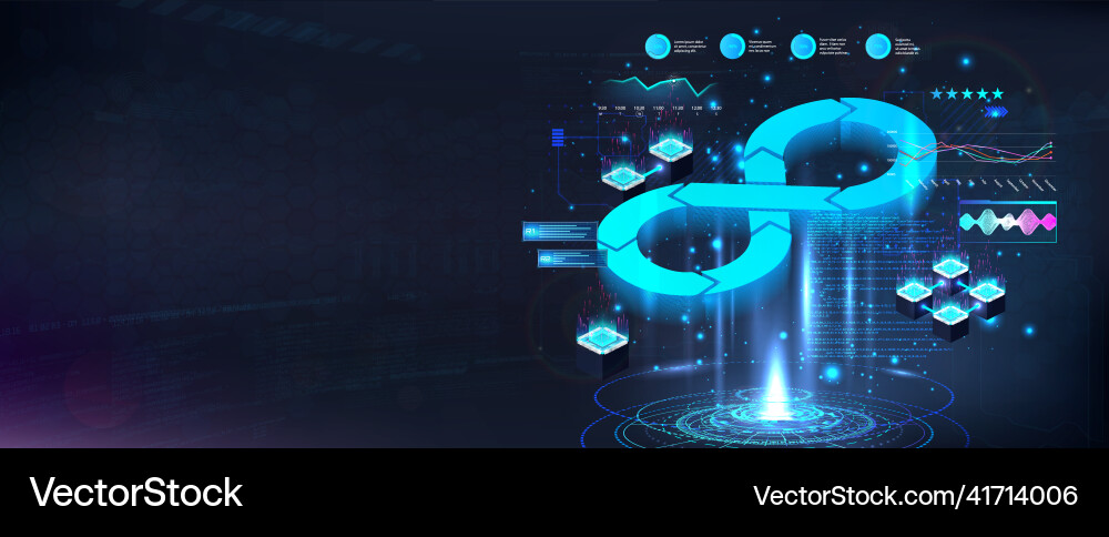 Futuristic DevOps Workflow vector image