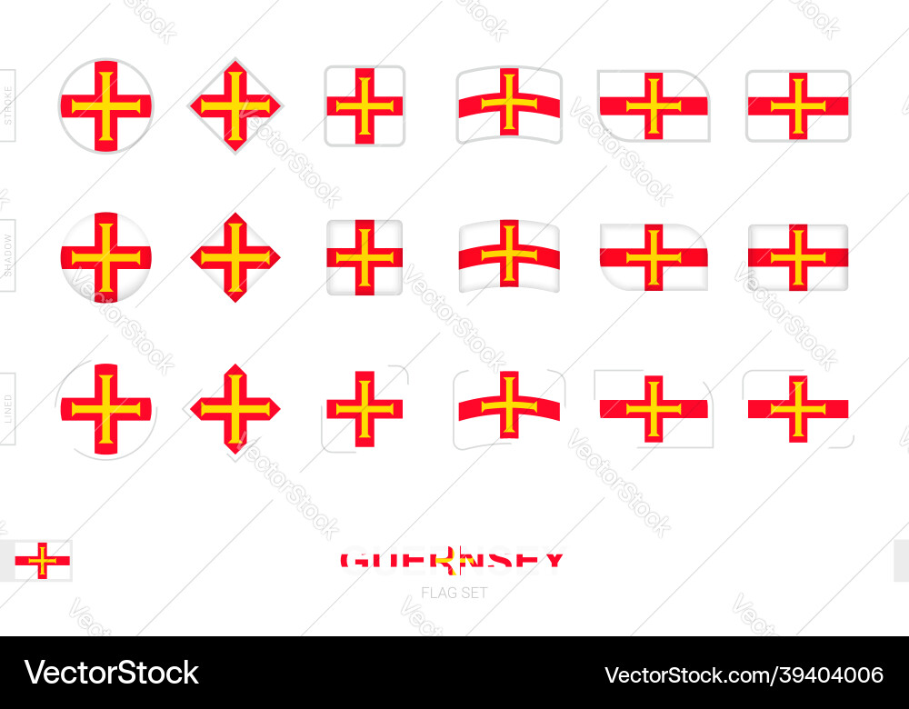 Guernsey flag set simple flags of Vector Image