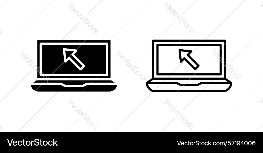 Laptop icon set showing portable computer device Laptop icon set showing portable computer device vector image