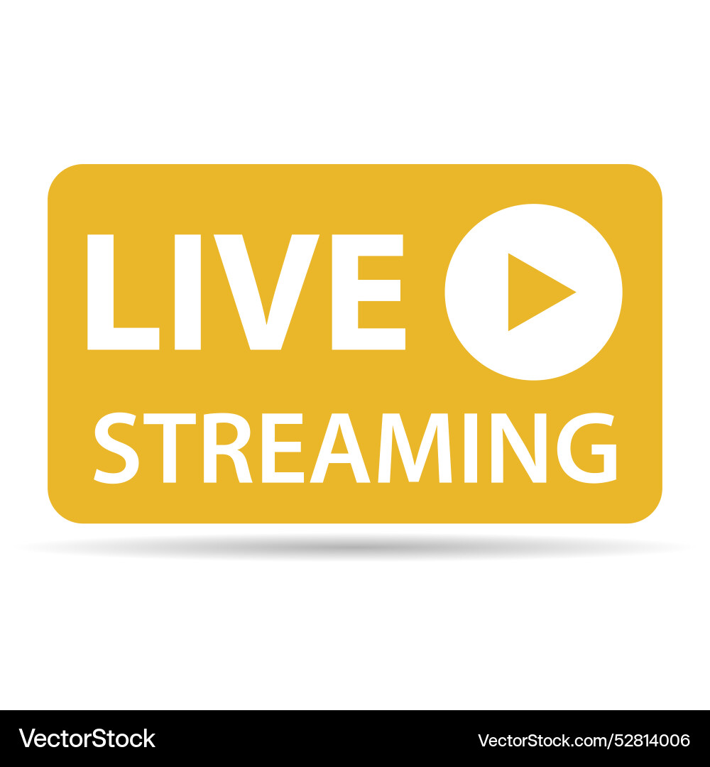 Live streaming shadow icon stream button digital Live streaming shadow icon stream button digital vector image