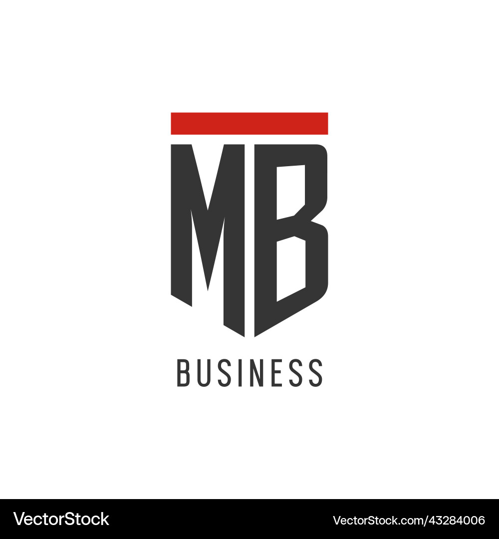 Mb initial esport logo with simple shield design Mb initial esport logo with simple shield design Vector Image