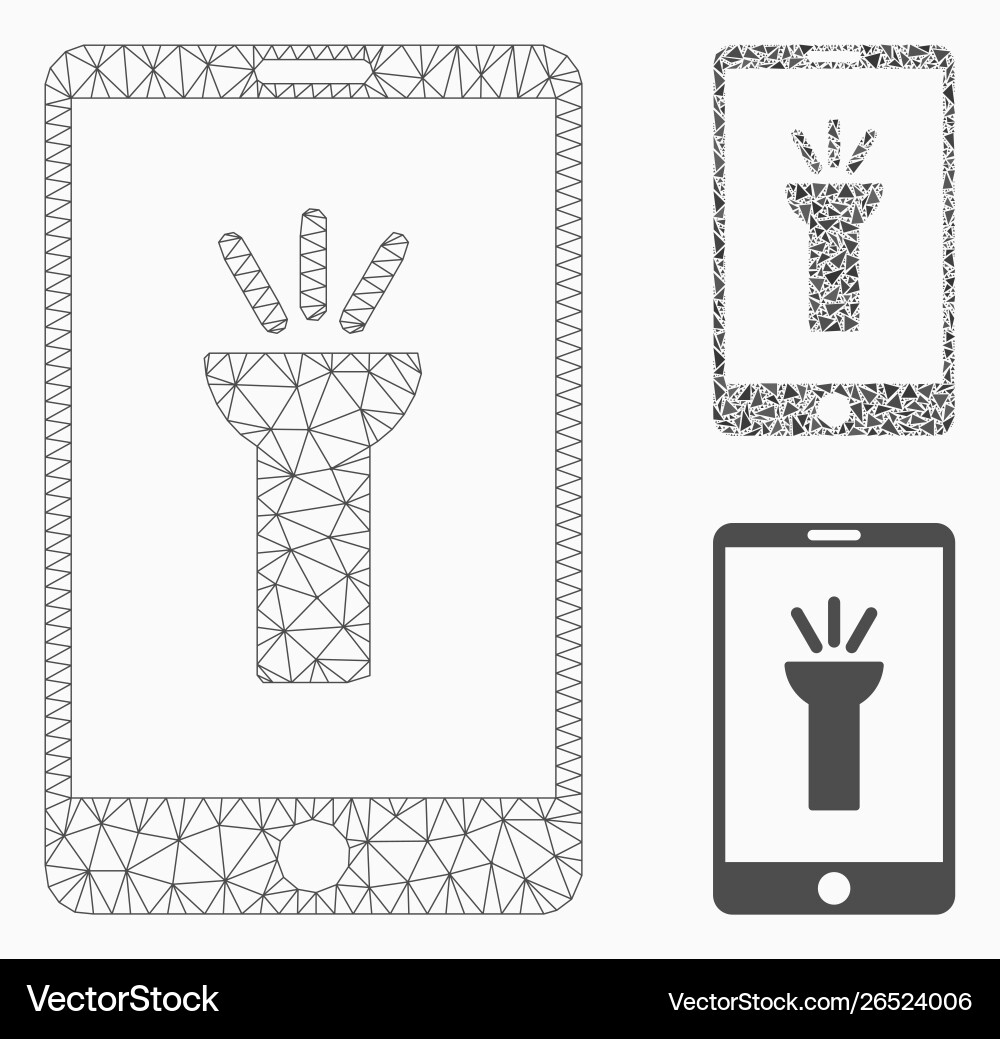 Mobile torch app mesh network model Mobile torch app mesh network model vector image