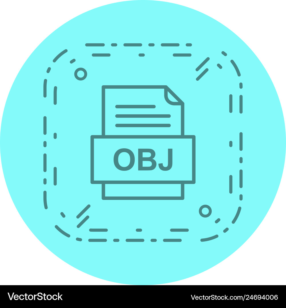 Obj file document icon vector image