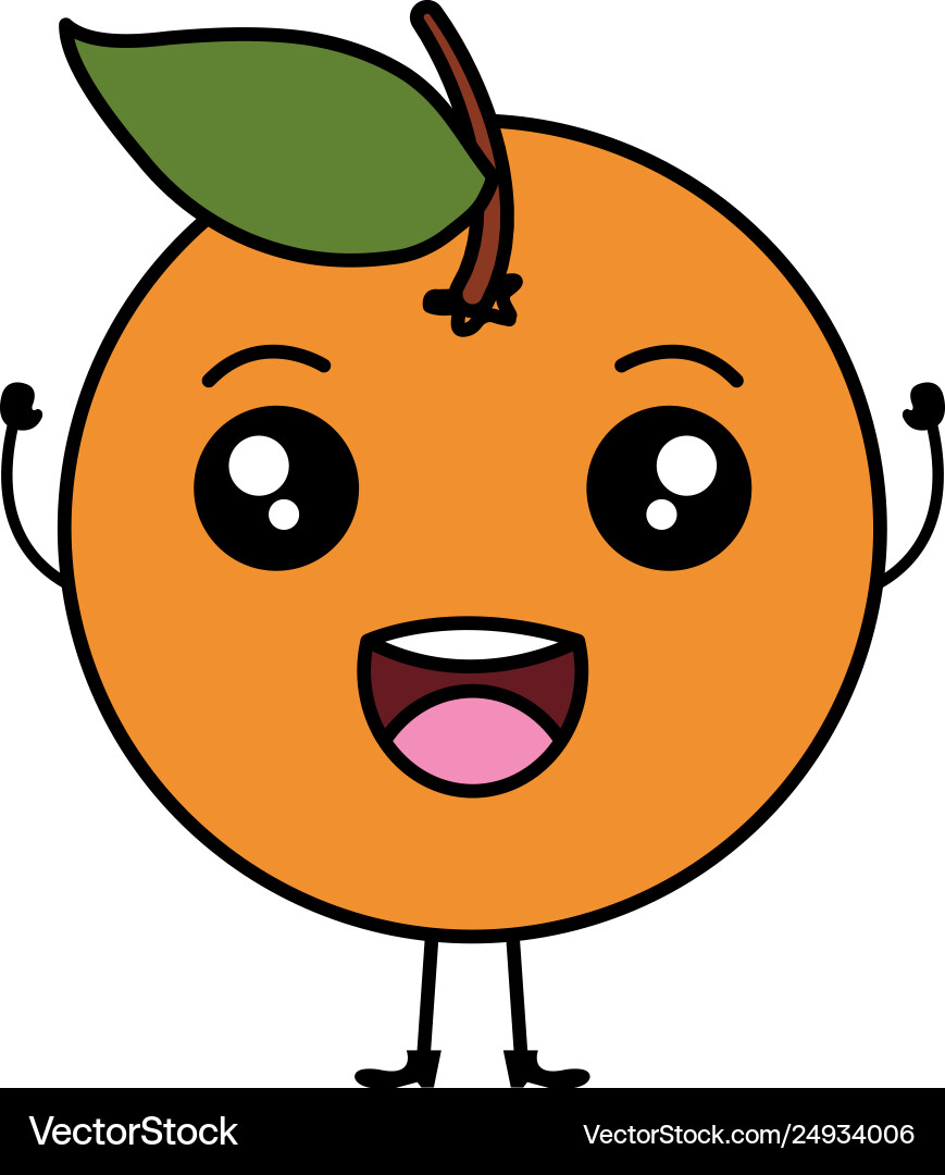 Orange citrus fruit kawaii character Orange citrus fruit kawaii character vector image