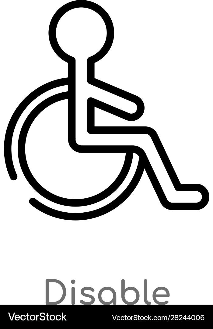 Outline disable icon isolated black simple line Vector Image