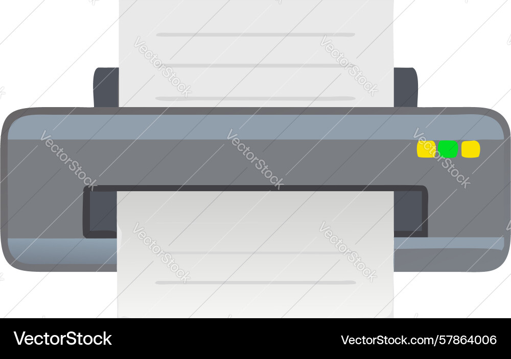 Printer with status lights ready for use design Vector Image