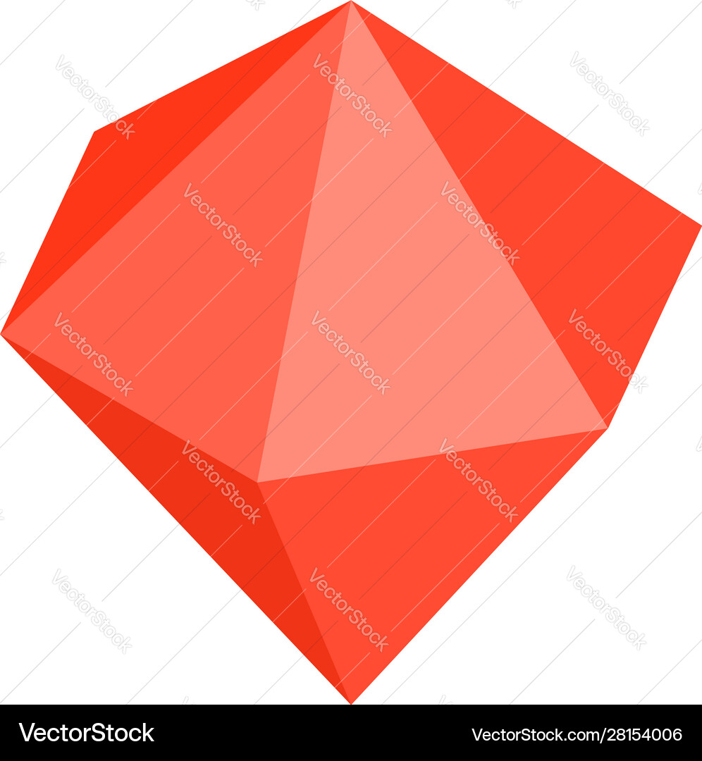 Red ruby icon isometric style Red ruby icon isometric style vector image