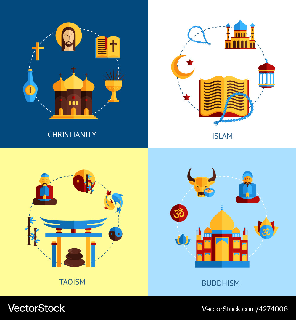 Religion design concept set Royalty Free Vector Image