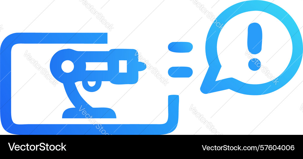 Robotic system alert or warning communication vector image