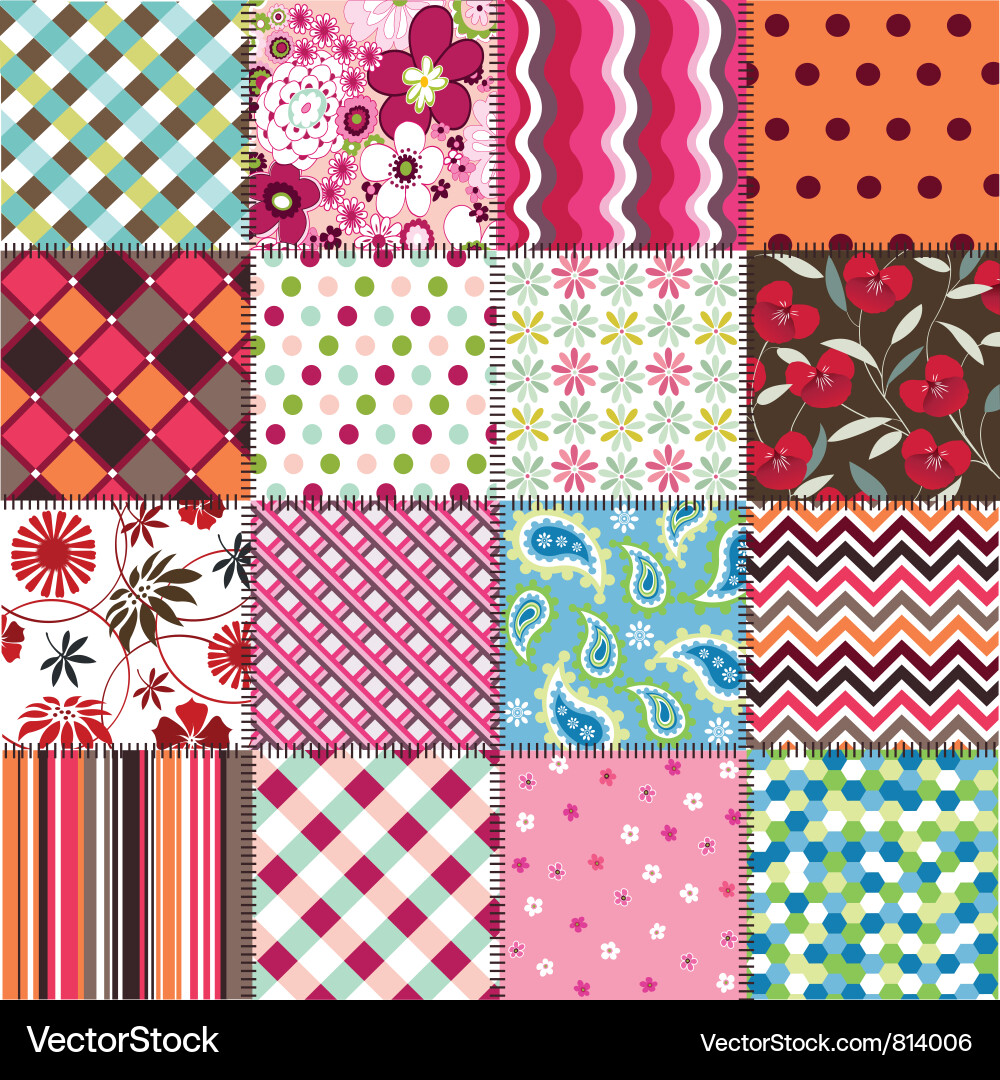 Seamless Fabric Patterns vector image