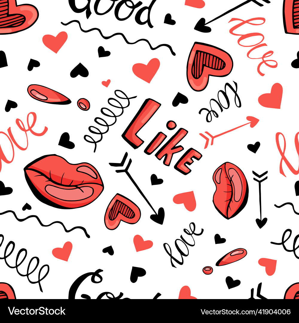 Seamless pattern with red and black Seamless pattern with red and black vector image