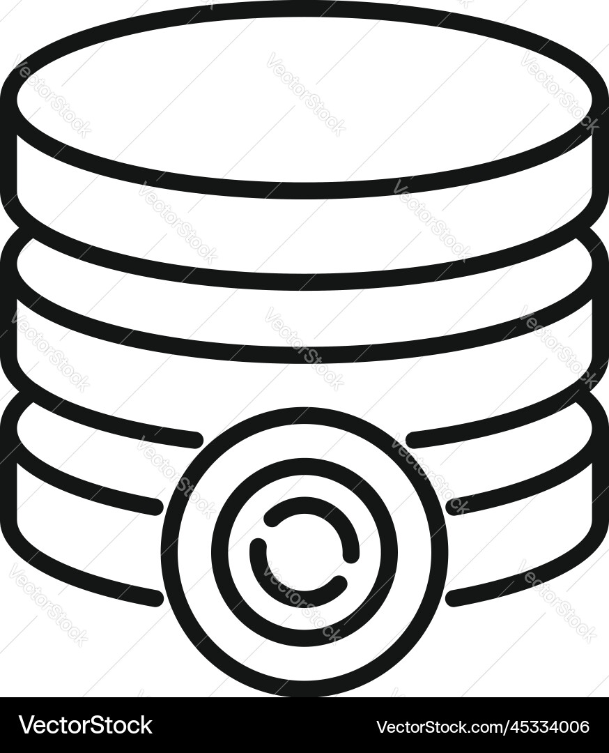Server backup icon outline data cloud vector image