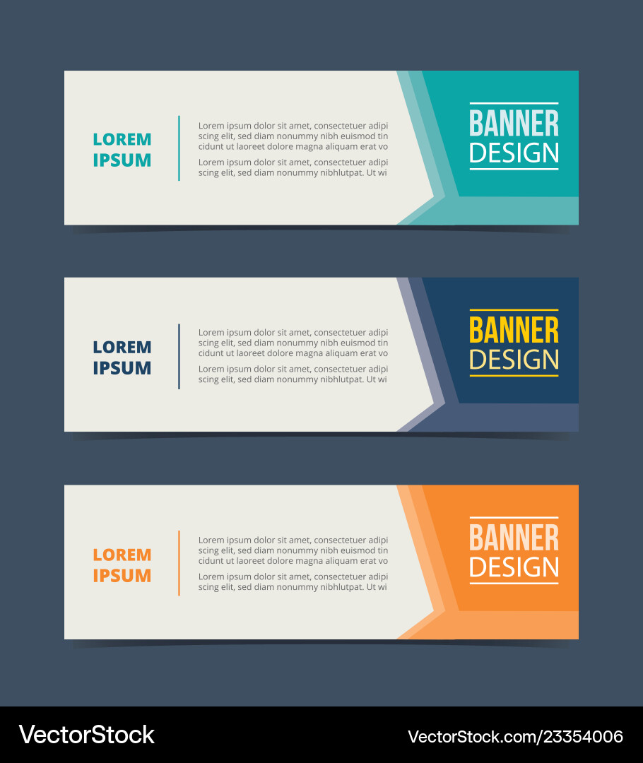 Side arrow banner template design with horizontal Vector Image
