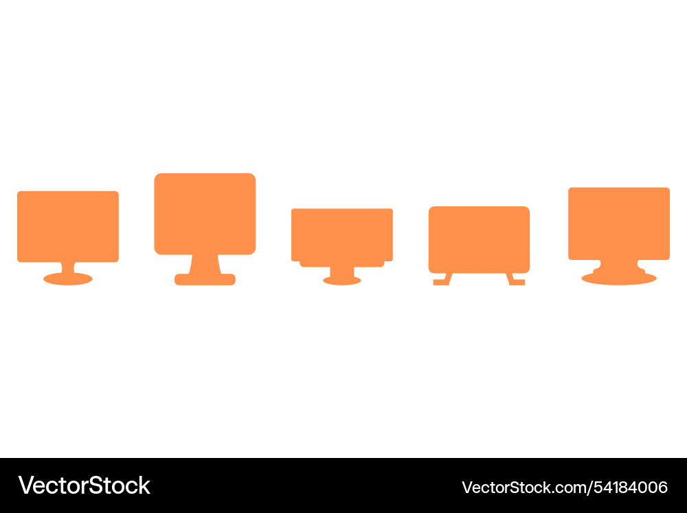 Simple computer monitor design set Vector Image