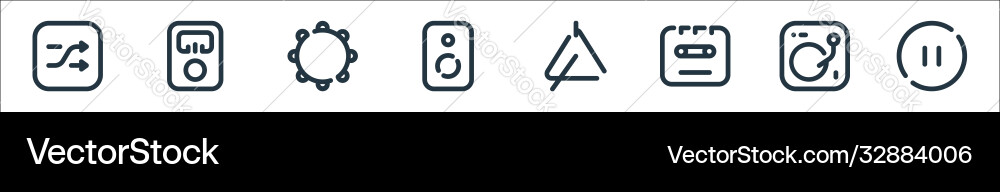 Sound line icons linear set quality Sound line icons linear set quality vector image