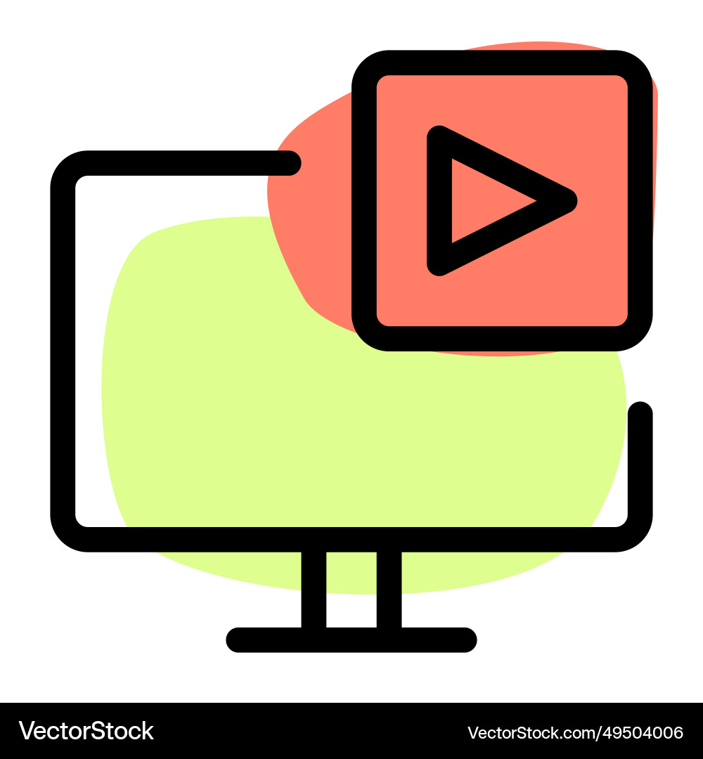 Visual content displayed on the monitor screen vector image