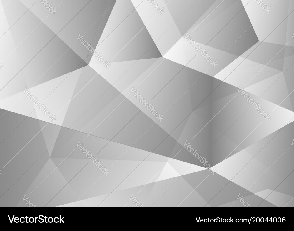 White and gray color polygon abstract background vector image