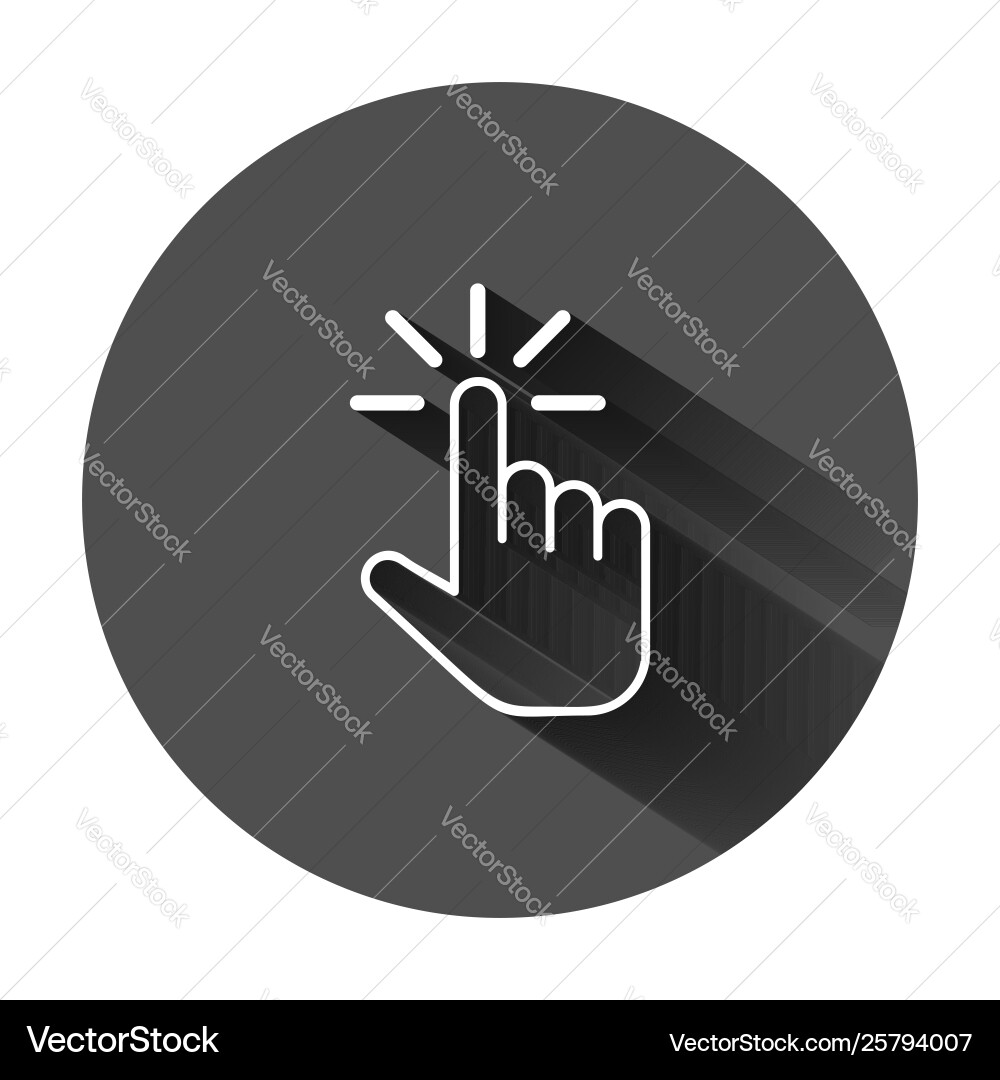 Click mouse icon in flat style pointer on black Click mouse icon in flat style pointer on black vector image