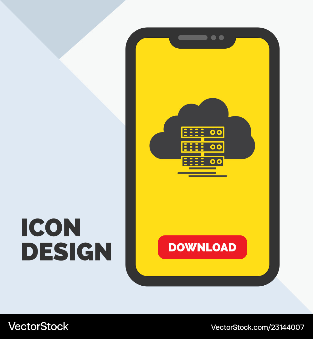 Cloud storage computing data flow glyph icon Cloud storage computing data flow glyph icon vector image