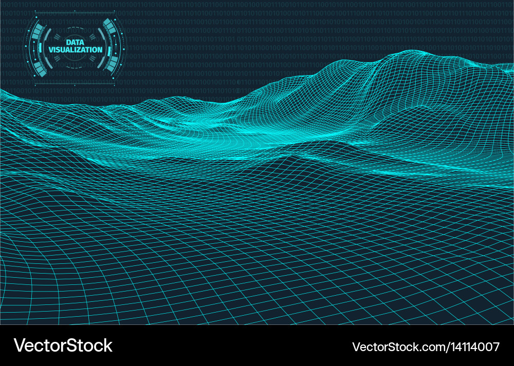 Data visualization background futuristic design vector image
