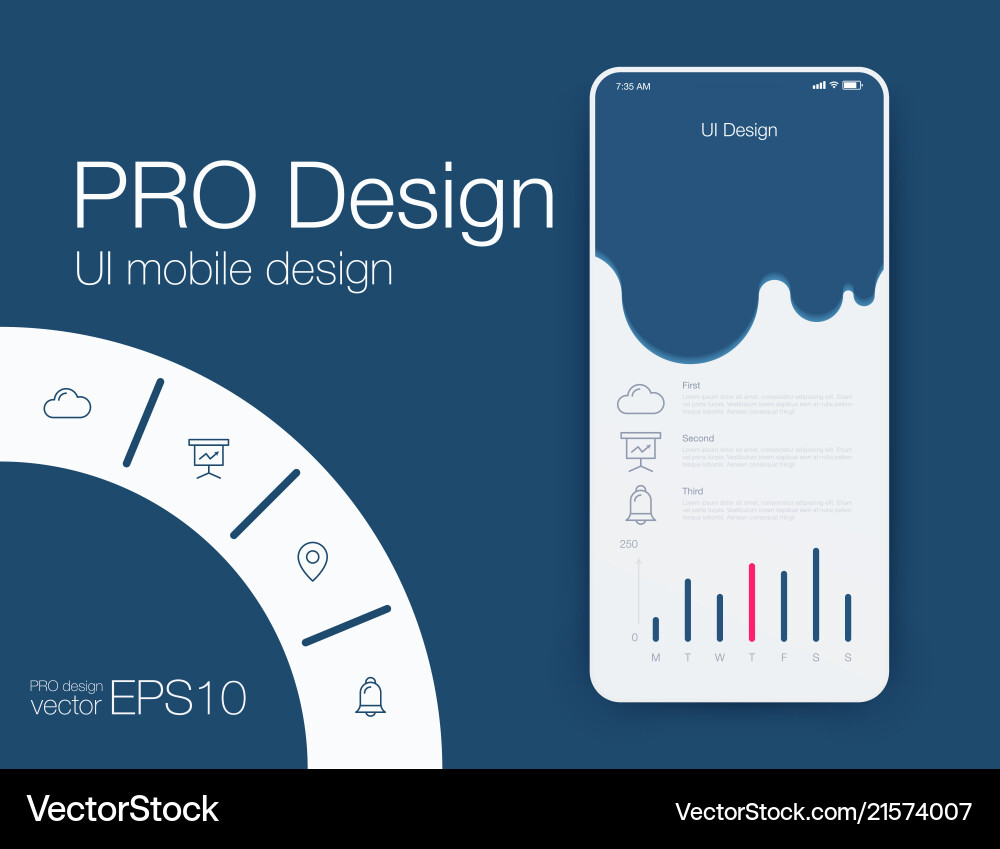 Date application ui design concept stock Date application ui design concept stock vector image