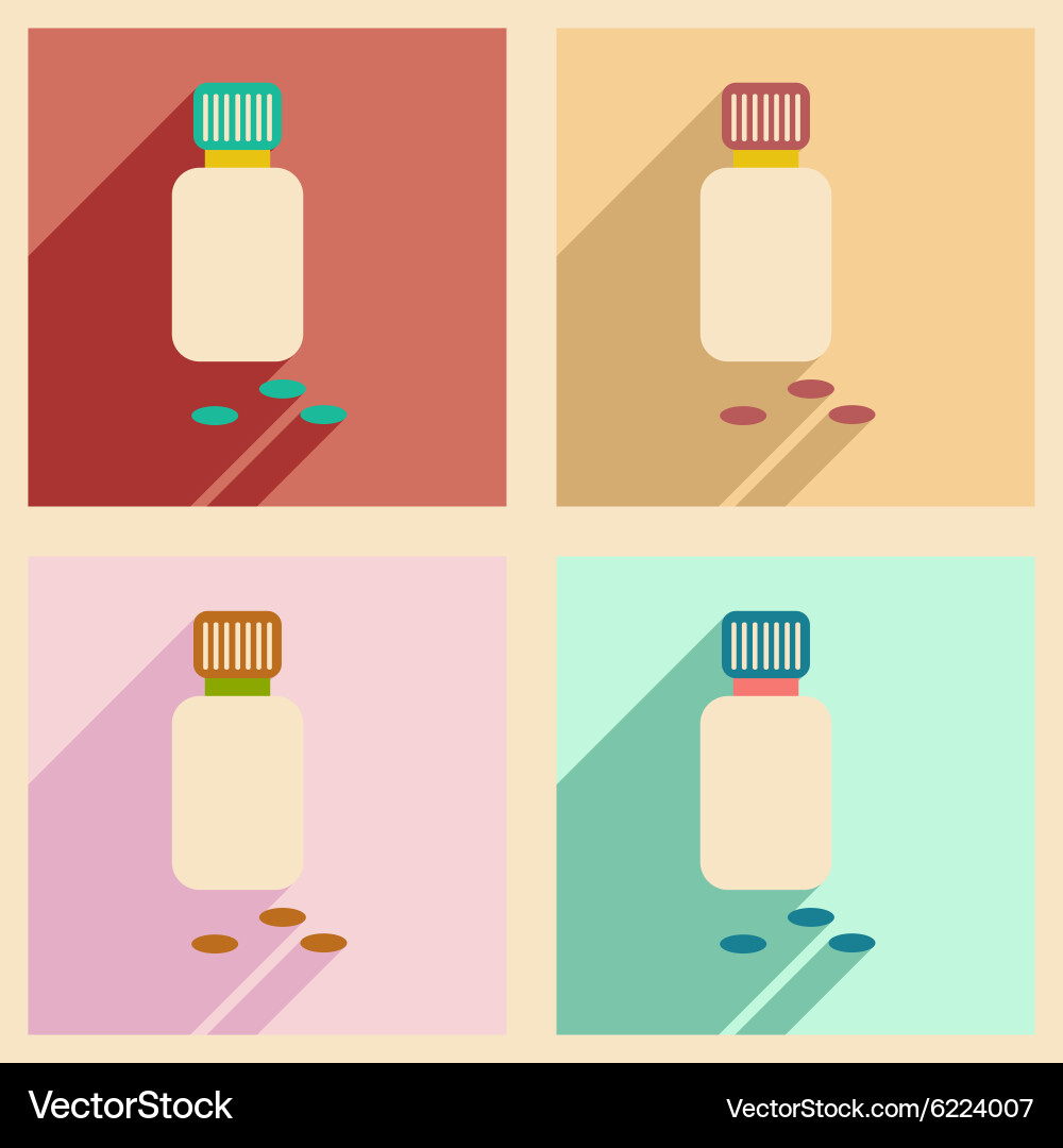 Flat with shadow concept and mobile application Vector Image