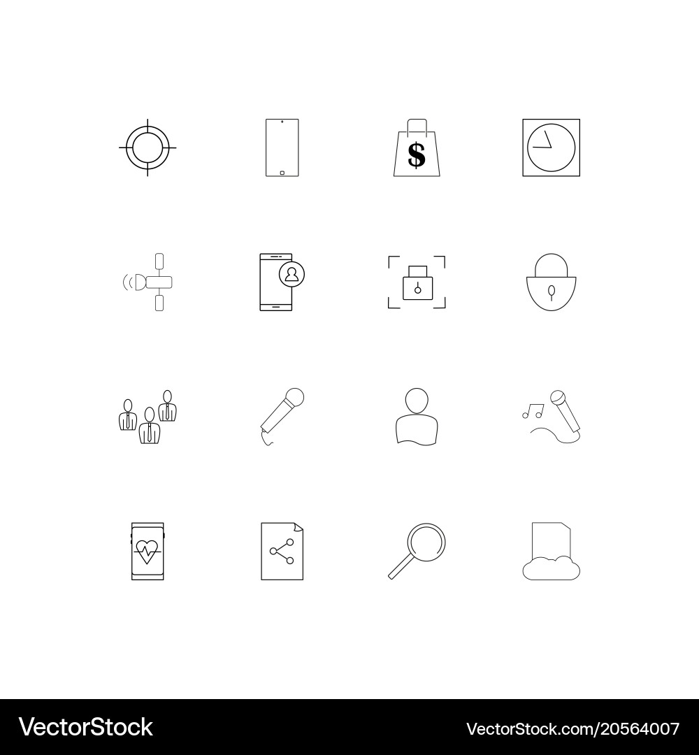 Internet of things simple linear icons set vector image