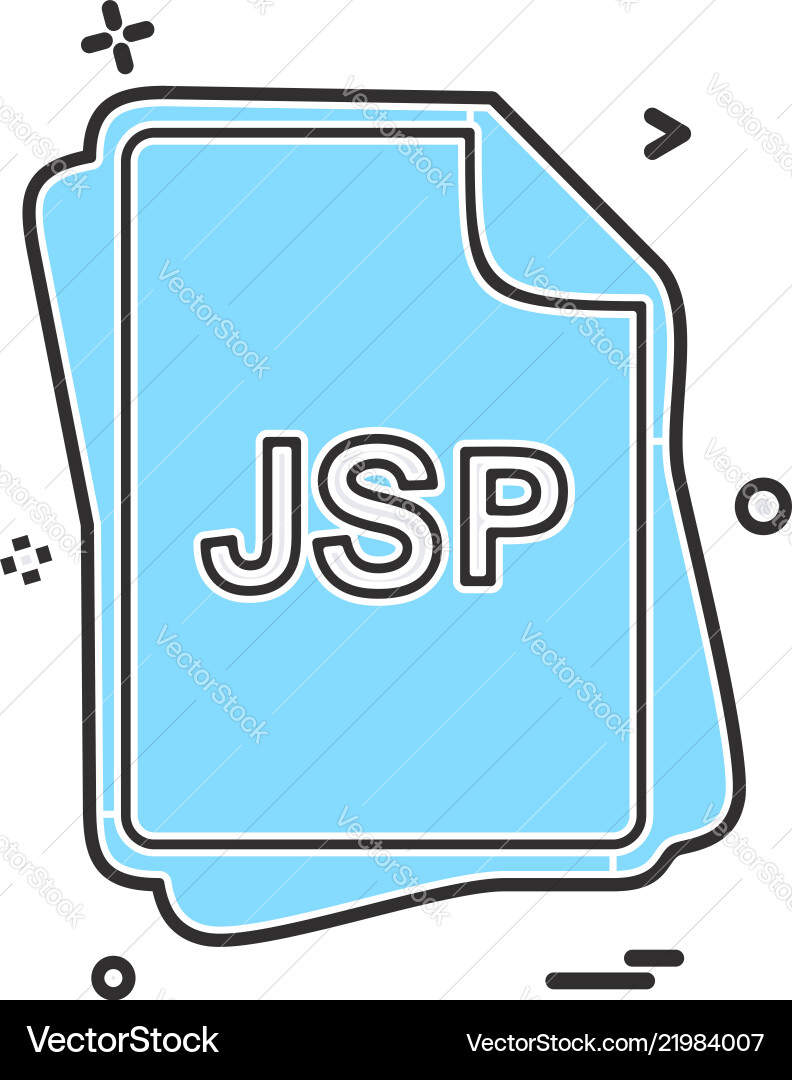 Jsp file type icon design Jsp file type icon design Vector Image