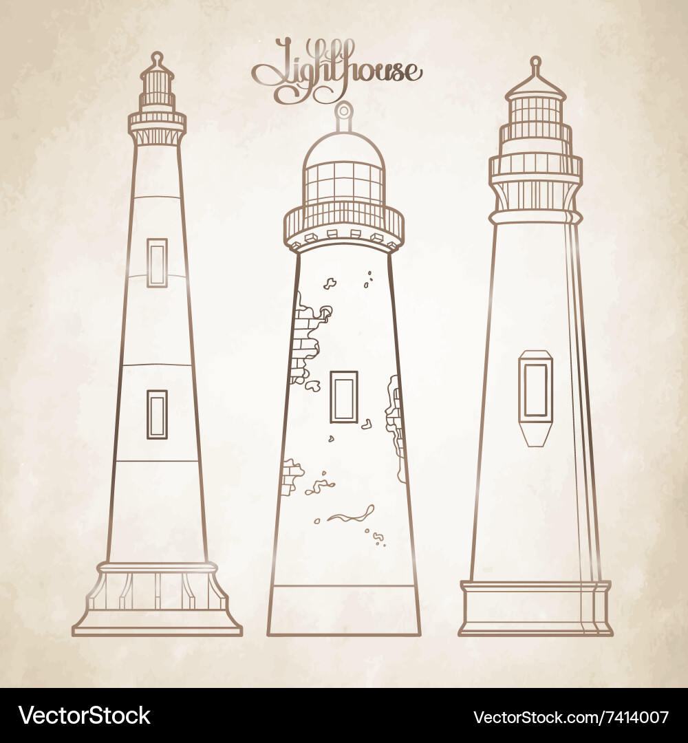 Lighthouse Collection - Three Variants Vector Image