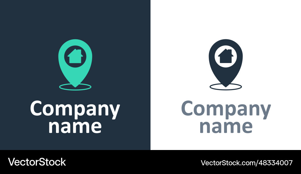 Logotype map pointer with house icon isolated Logotype map pointer with house icon isolated vector image