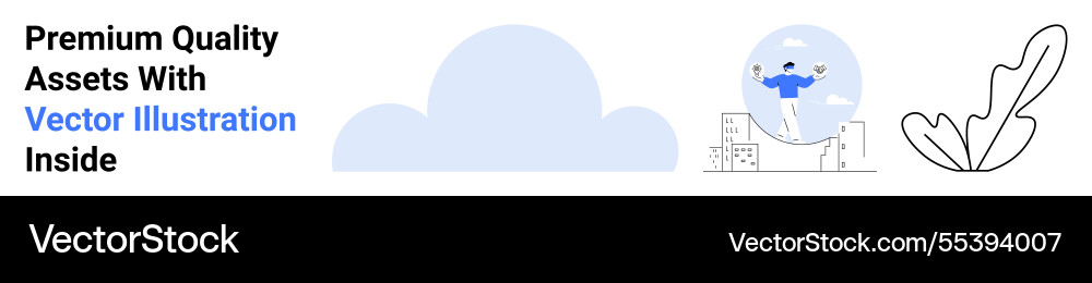 Man balancing tasks above cityscape with cloud Man balancing tasks above cityscape with cloud vector image