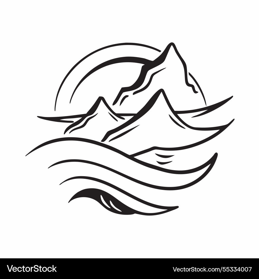 Modern summer waves seamless pattern with angular Modern summer waves seamless pattern with angular Vector Image