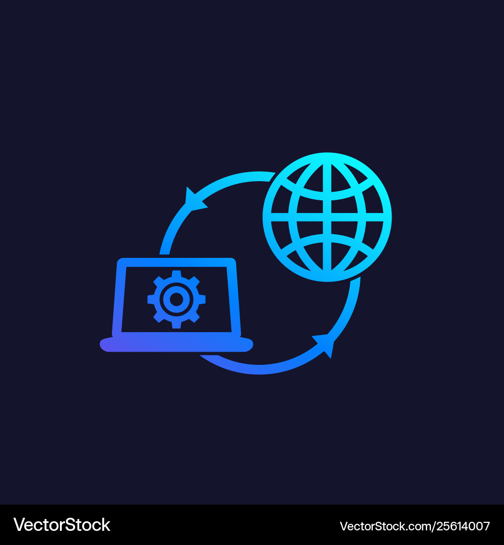 Network configuration and settings vector image