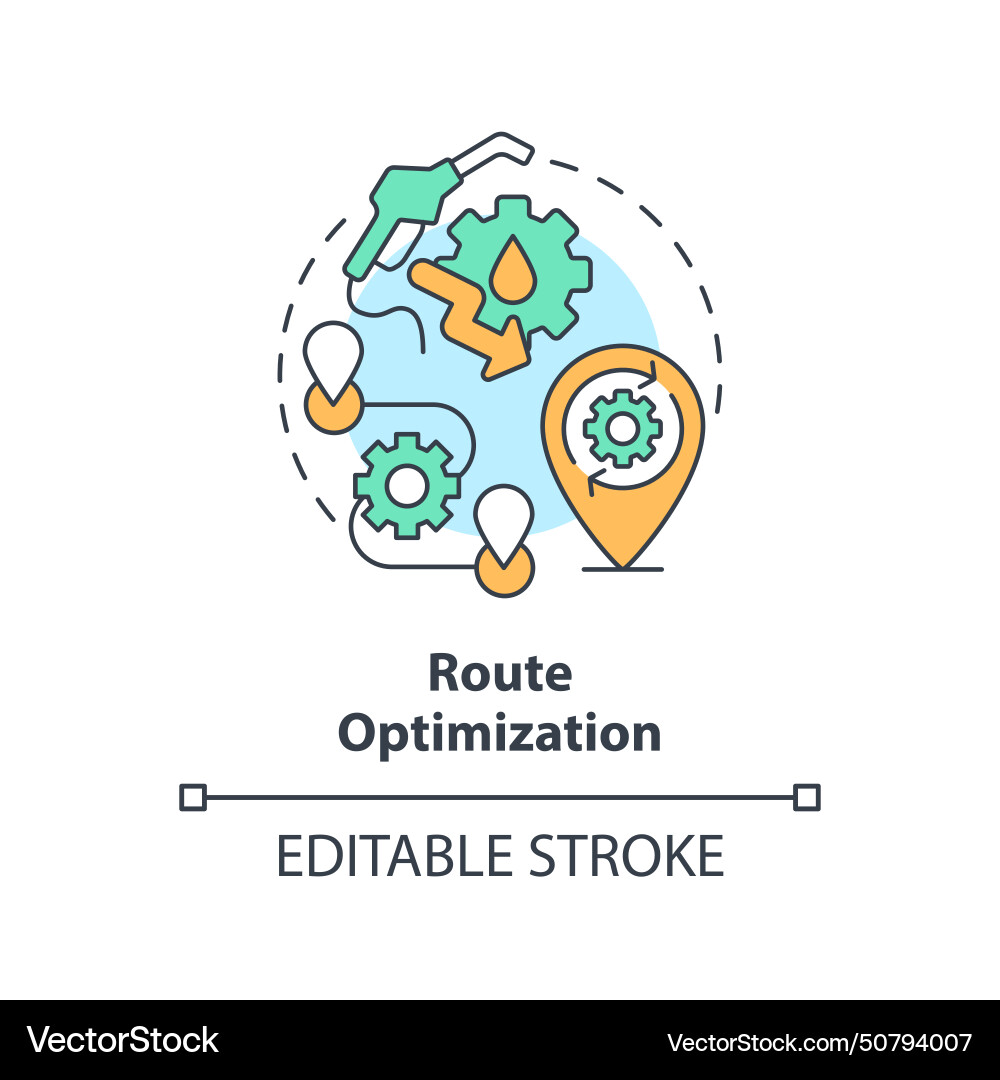Route optimization multi color concept icon Route optimization multi color concept icon vector image