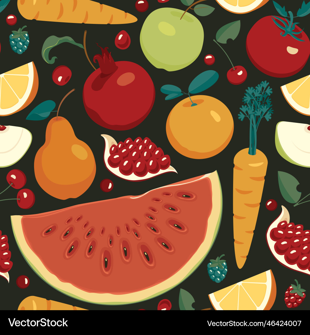 Seamless pattern with various whole and sliced Vector Image
