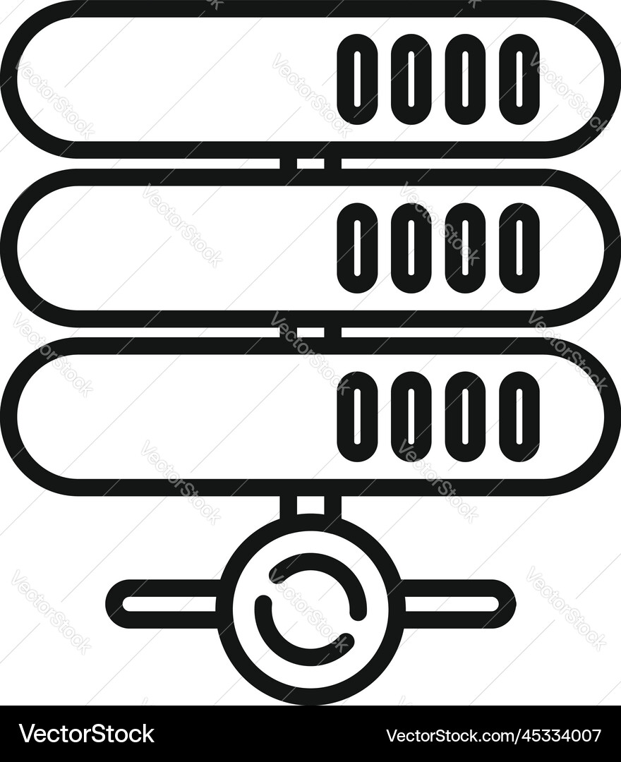 Server file icon outline data cloud Server file icon outline data cloud vector image