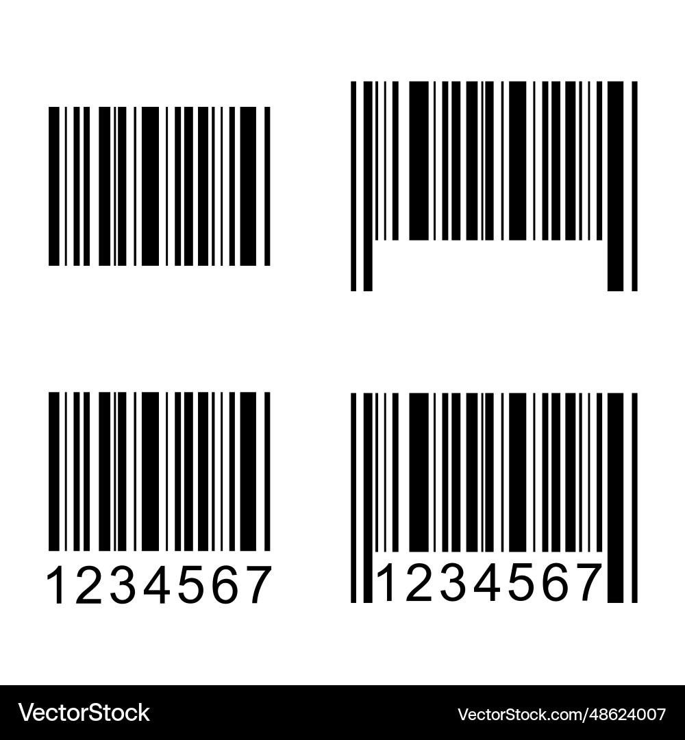 Set of barcode icon bar code for web flat design Set of barcode icon bar code for web flat design vector image