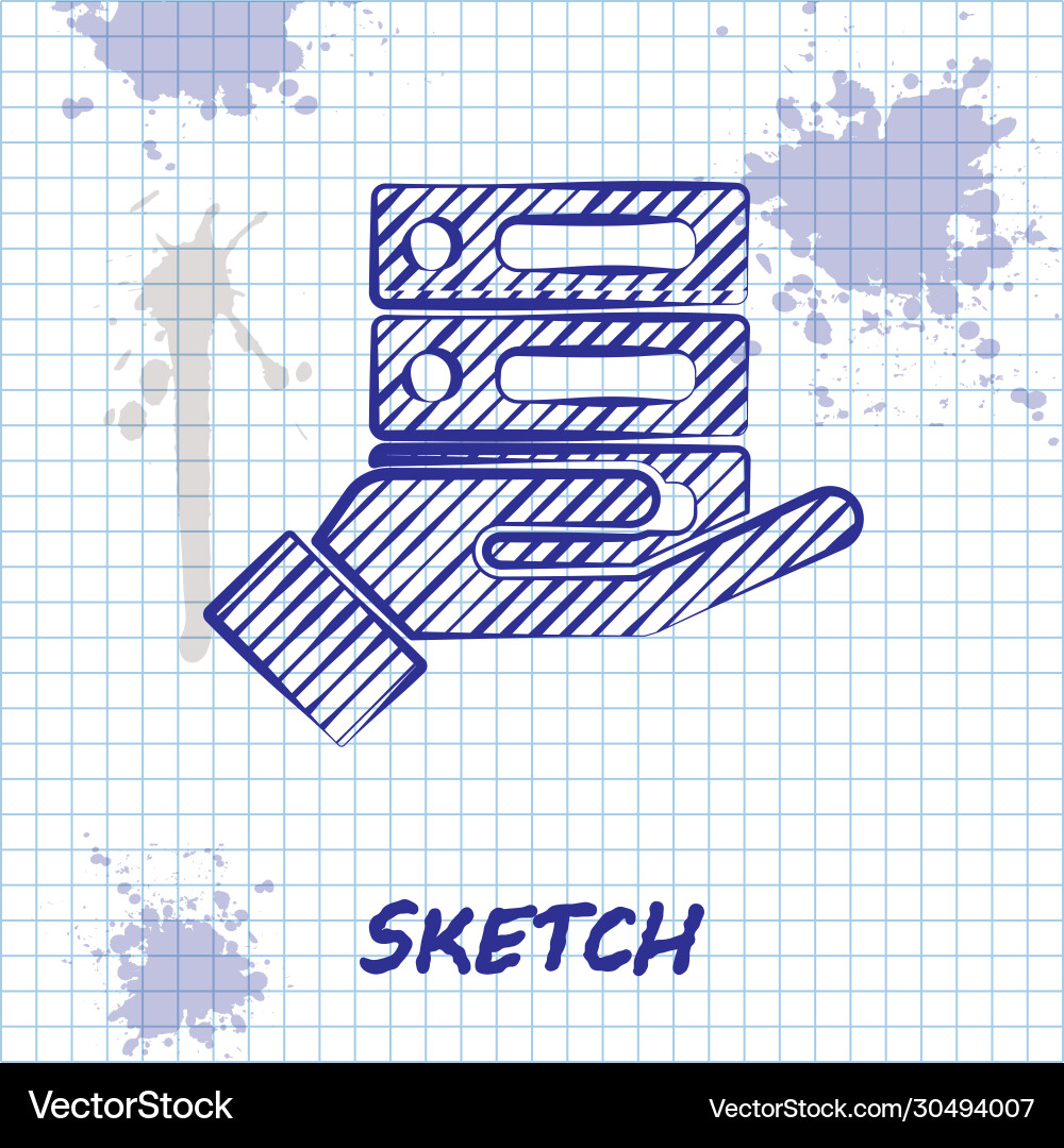 Sketch line server data web hosting icon Sketch line server data web hosting icon vector image