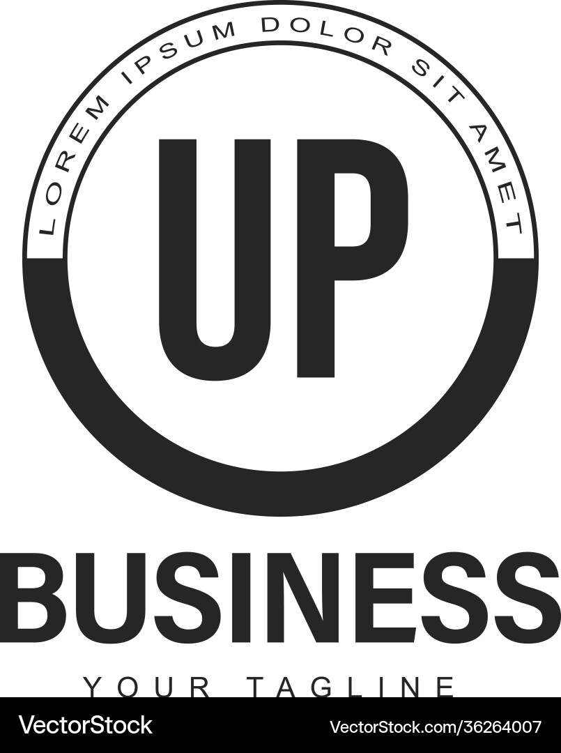 Up initial a logo design with abstract style vector image