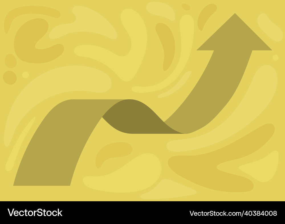 A big long arrow floating smoothly towards A big long arrow floating smoothly towards vector image