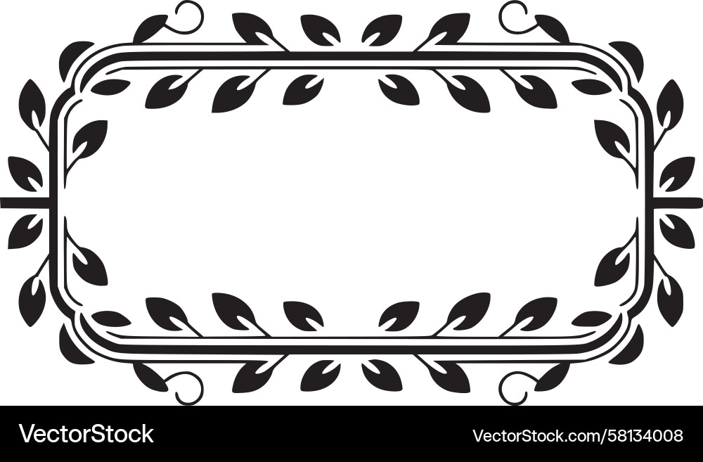 Botanical Scroll Frame Vector Image