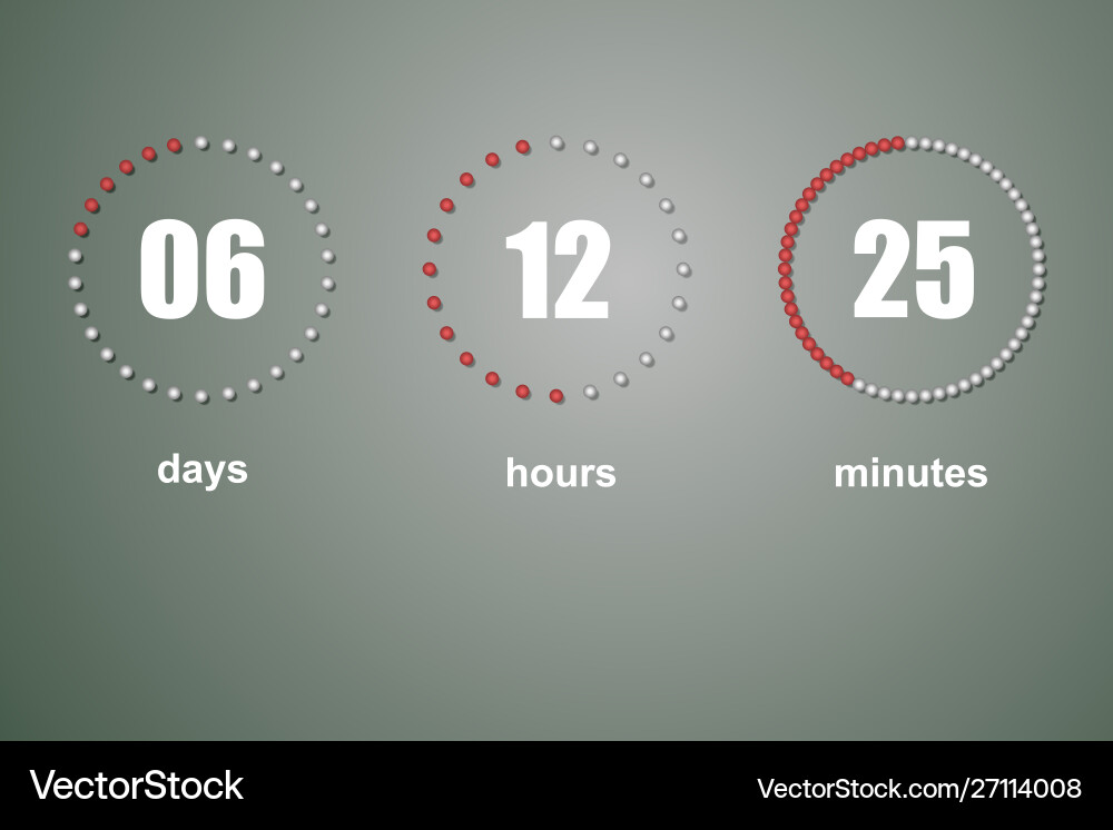 Digital Countdown Timer Template vector image