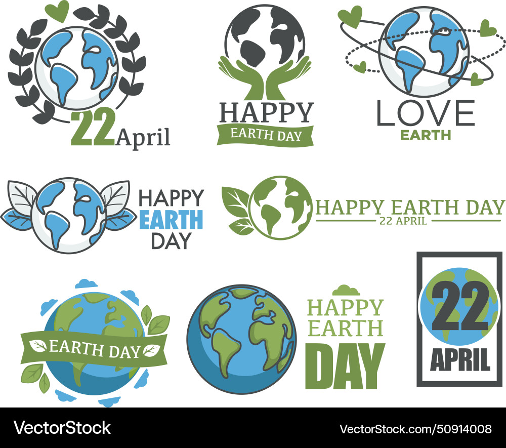 Earth day logo collection vector image