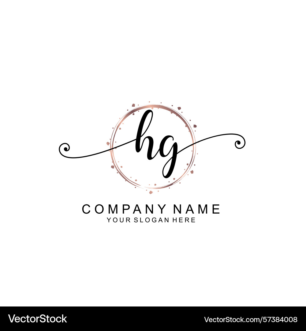 Elegant hg initial logo collection with modern Vector Image